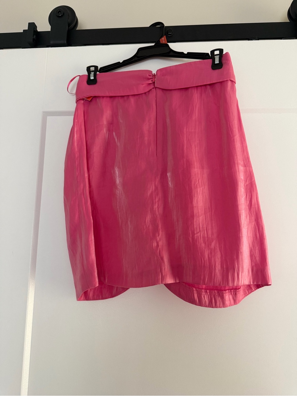 Zara Hot Pink Satin Shorts with Tie Waist - Picture 4 of 4